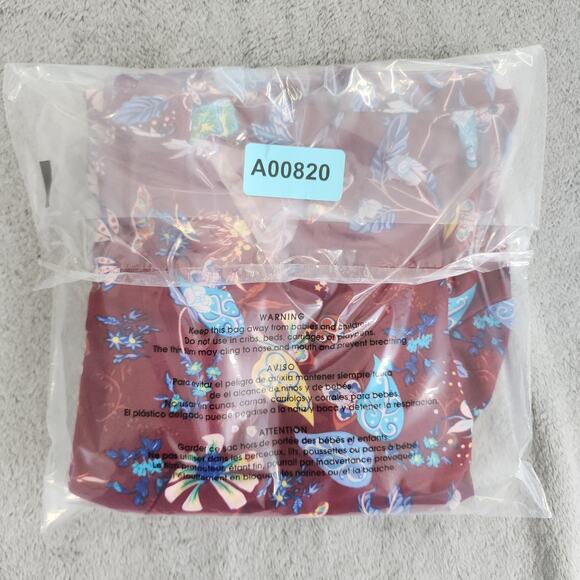 Ouncuty Top Womens XL Floral Split Neck Roll Up 3/4 Sleeve Lightweight Stretch - Picture 9 of 9